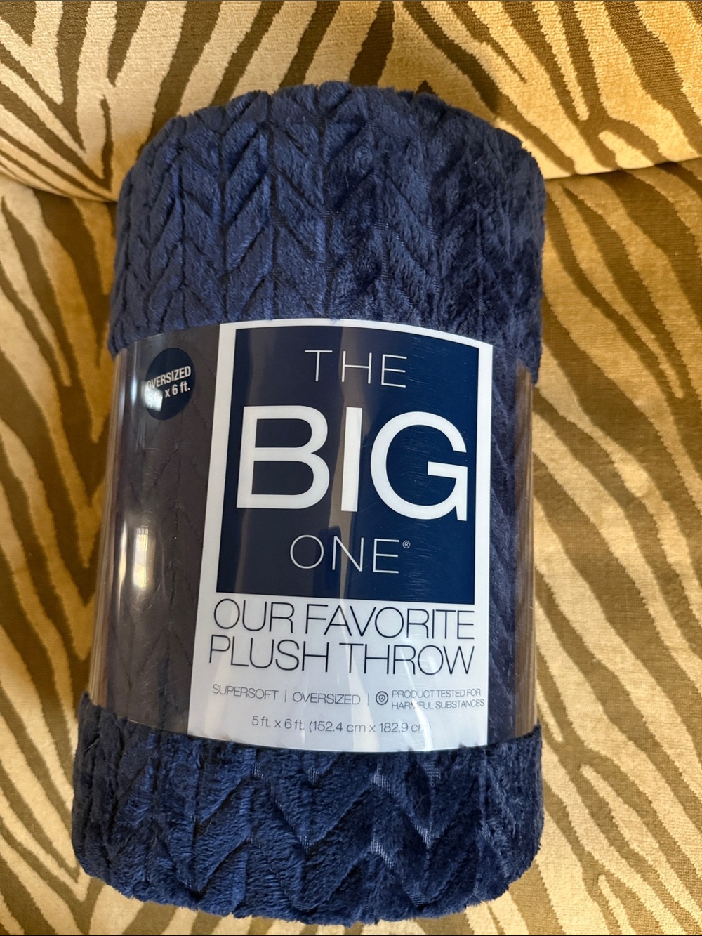 The Big One Navy Plush Throw Blanket